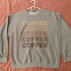 Gray XL "Coffee" graphic sweatshirt